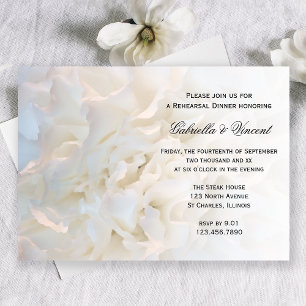 Invitation Dîner de répétition de Mariages floraux blancs