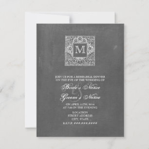 Invitation Dîner de répétition de monogrammes inspiré par le 