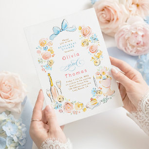 Invitation Dîner de répétition de nœud papillon floral fantai