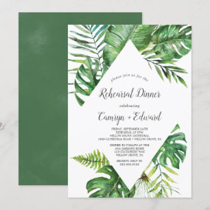 Invitation Dîner de répétition de palmiers tropicaux sauvages