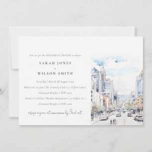 Invitation Dîner de répétition de paysage à l'aquarelle à Oma