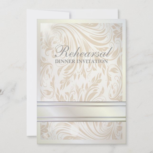 Invitation Dîner de répétition de Pearl Formal (Devant)