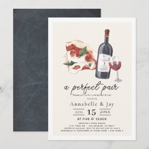 Invitation Dîner De Répétition De Pizza Et Vins Parfait
