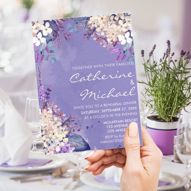 Invitation Dîner de répétition de printemps romantique de la  (Créateur téléchargé)