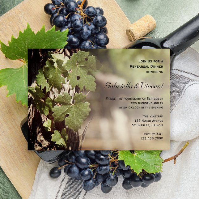 Invitation Dîner de répétition de raisin naturel Feuille (Créateur téléchargé)