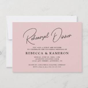 Invitation Dîner de répétition de script budgétaire rose vif