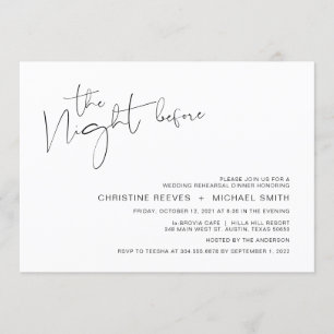 Invitation Dîner de répétition de script Décontracté au minim