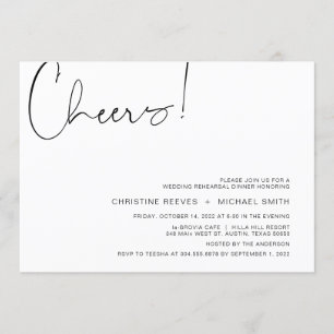 Invitation Dîner de répétition de script Décontracté au minim