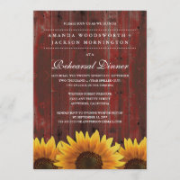 Dîner de répétition de tournesol rustique Invitati
