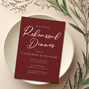 Invitation Dîner de répétition de typographie élégante en bor