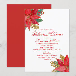 Invitation Dîner de répétition de vacances Poinsettia Invitat