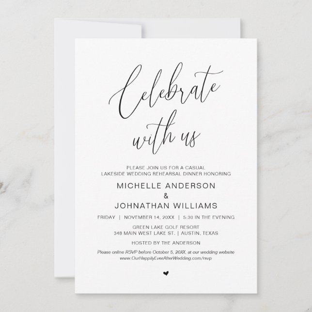 Invitation Dîner de répétition Décontracté moderne Mariage La (Devant)