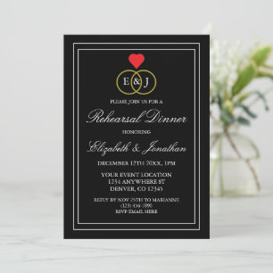 Invitation Dîner de répétition des anneaux entrelacés