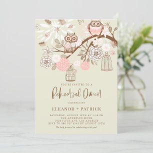 Invitation Dîner de répétition des Chouettes roses et des ois