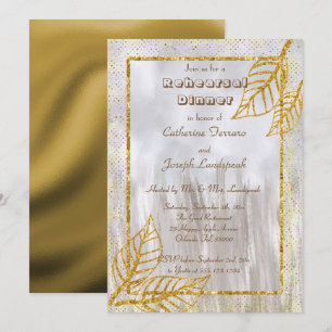 Invitation Dîner de répétition des Feuilles d'or et de Partie