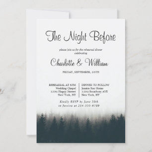 Invitation Dîner de répétition des forêts rustiques