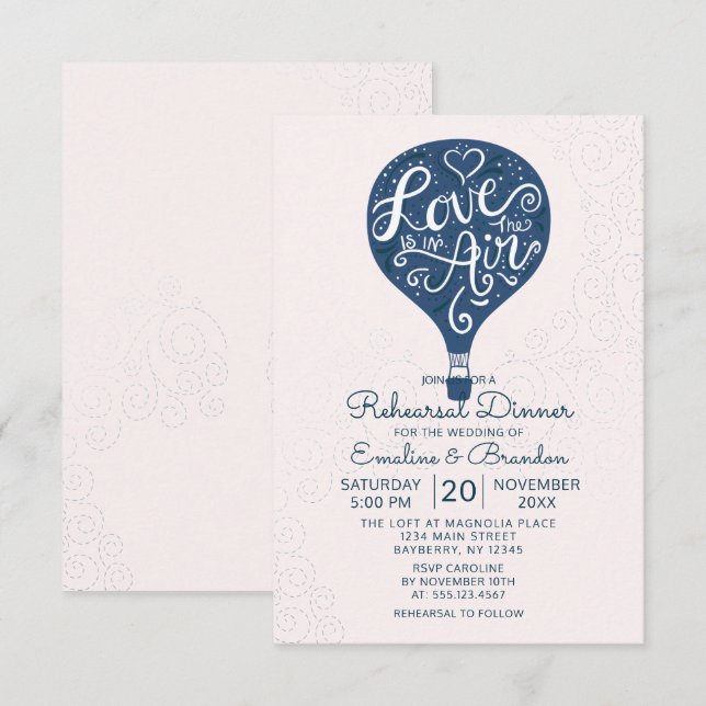 Invitation Dîner de répétition des Mariages de la Marine (Devant / Derrière)