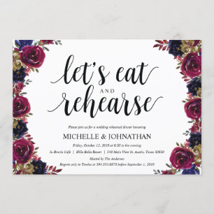 Invitation Dîner de répétition des Mariages de la marine de B