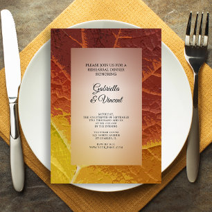 Invitation Dîner de répétition des Mariages des feuillets d'a