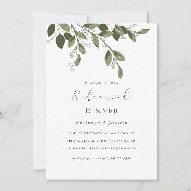 Invitation Dîner de répétition des ressorts roussants (Devant)