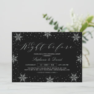 Invitation Dîner de répétition d'hiver Silver & Black