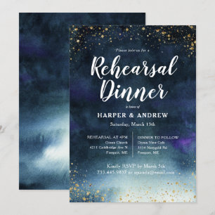 Invitation Dîner de répétition d'or bleu de la Marine