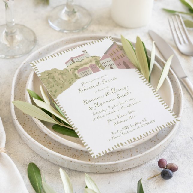 Invitation Dîner de répétition du château à main levée (Créateur téléchargé)