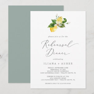 Invitation Dîner de répétition du jardin de citron moderne