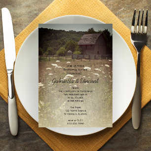 Invitation Dîner de répétition du Mariage campagnard de la gr