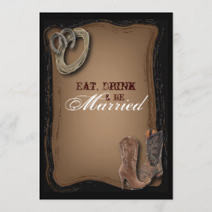 Invitation Dîner de répétition du Mariage campagnard occident