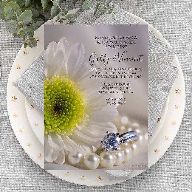 Invitation Dîner de répétition du Mariage de la bague diamant (Créateur téléchargé)