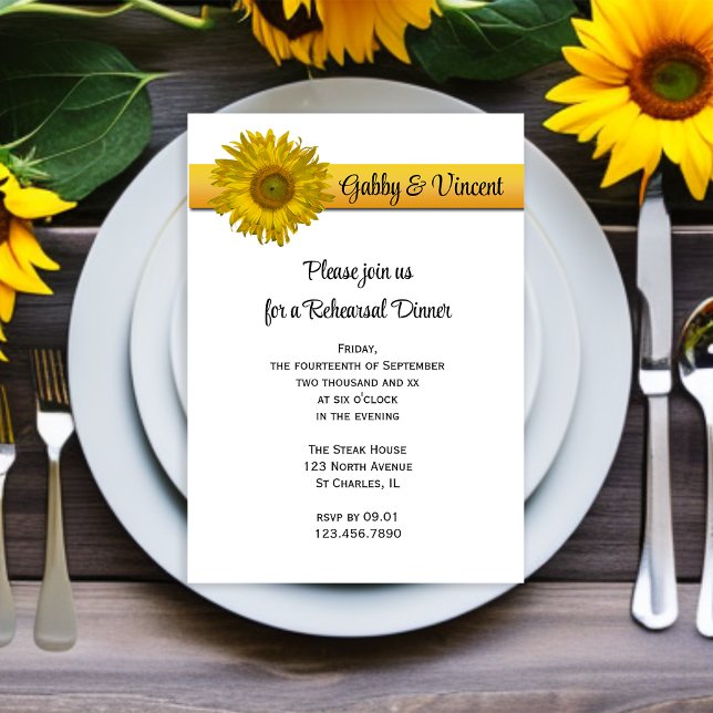 Invitation Dîner de répétition du Mariage de la bande de tour (Créateur téléchargé)