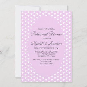 Invitation Dîner de répétition du Mariage des Coeurs pourpres