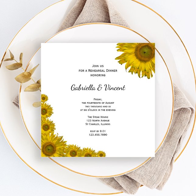 Invitation Dîner de répétition du Mariage du bord du tourneso (Créateur téléchargé)
