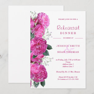Invitation Dîner de répétition du Mariage du bouquet floral r