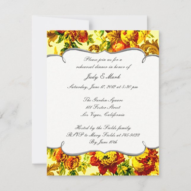 Invitation Dîner de répétition du Mariage du printemps Invita (Devant)