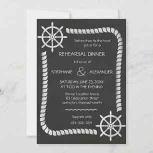 Invitation Dîner de répétition du Mariage nautique