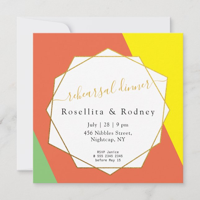 Invitation Dîner de répétition du Mariage numérique en été (Devant)