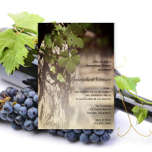 Invitation Dîner de répétition du vignoble Feuille