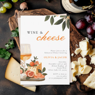 Invitation Dîner de répétition du vin et du fromage
