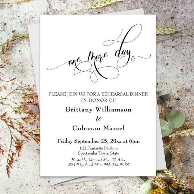 Invitation Dîner de répétition d'une journée (Créateur téléchargé)
