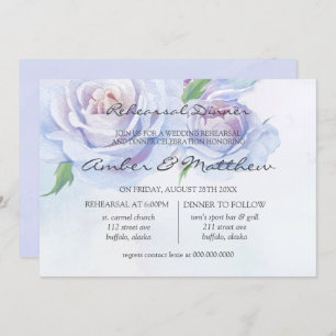 Invitation Dîner de répétition Dusty Blue Lilac Peony