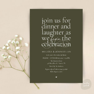 Invitation Dîner de répétition élégant Amour & Rire Minimal