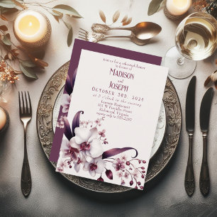 Invitation Dîner de répétition élégant avec orchidée