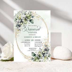 Invitation Dîner de répétition élégant du soir aquarelle Gree