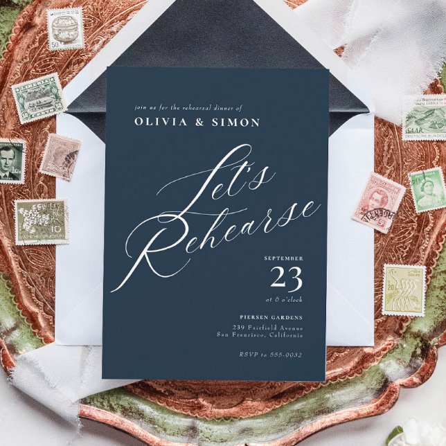 Invitation Dîner de répétition élégant et chic (Créateur téléchargé)