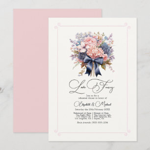 Invitation Dîner de répétition élégant et fantaisie florale a