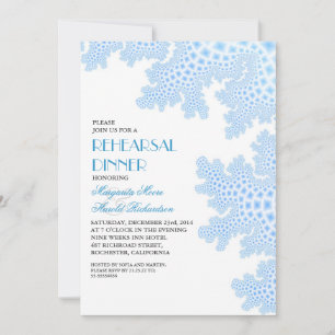 Invitation Dîner de répétition en bleu de corail de mer Invit