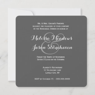 Invitation Dîner de répétition en dentelle gris Mariage 3