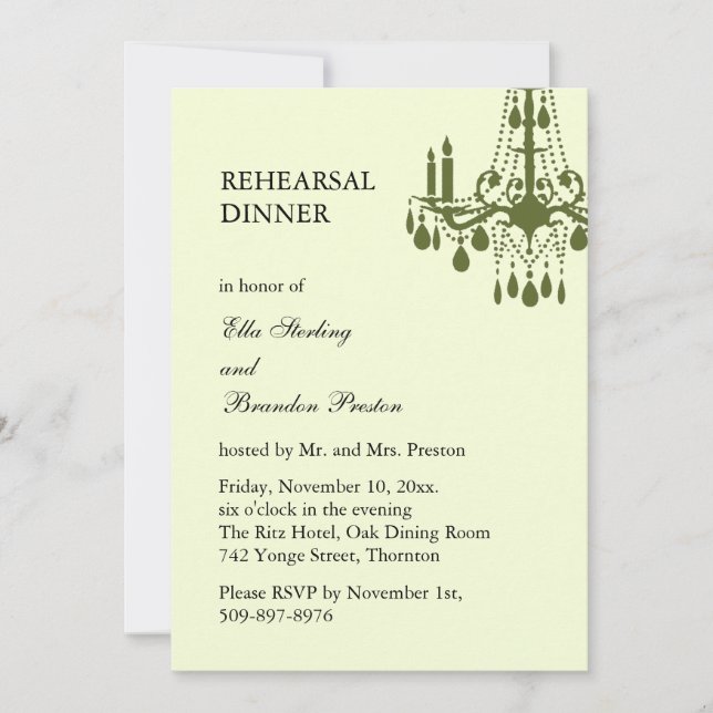 Invitation Dîner de répétition en salle de grand bal Invitati (Devant)
